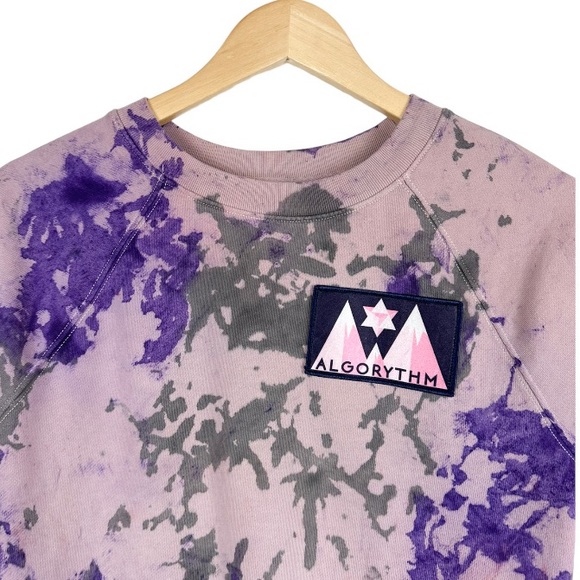 Algorythm Short Sleeve Marbled Tie Dye Sweatshirt Size XXS - Picture 2 of 7